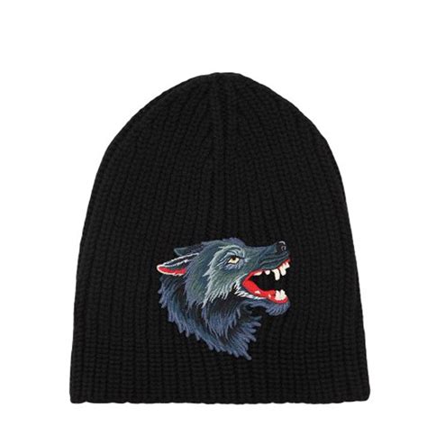 gucci wolf beanie